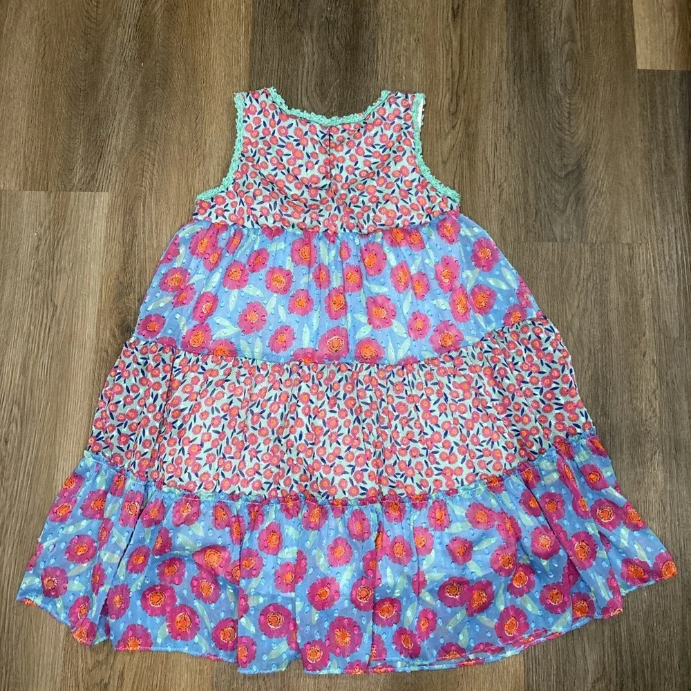 Kate Spade Dress Girl's Size 10 Floral Chiffon Trapeze Tiered Fully Lined Easter